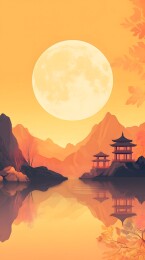 月光下的中国古建筑