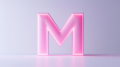 发光的霓虹字母M