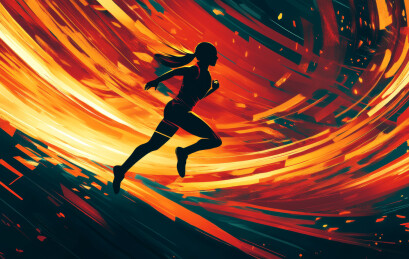 一位在夜晚奔跑的人