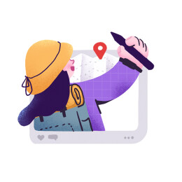 扁平女生旅行露营做攻略