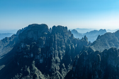 中国广西来宾金秀县五指山景区冬日自然风光