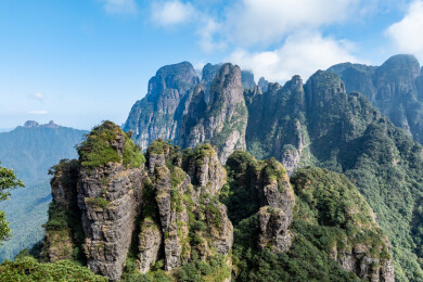 中国广西来宾金秀县五指山景区冬日自然风光