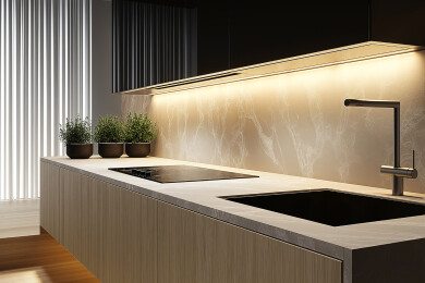 现代风格木质大理石商务厨房