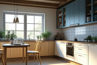 温馨风格木质开放式厨房