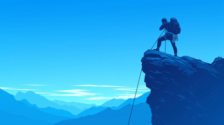 攀岩插画主题