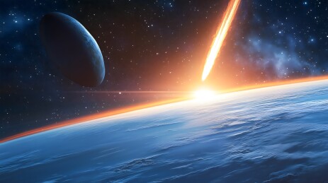 小行星撞击地球的宇宙奇观