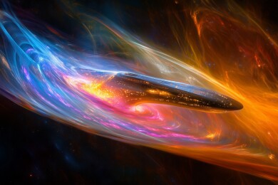 宇宙飞船突破虫洞