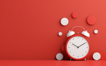 红色的钟表主题艺术背景