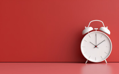 红色的钟表主题艺术背景