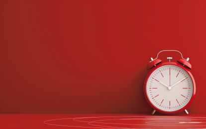 红色的钟表主题艺术背景