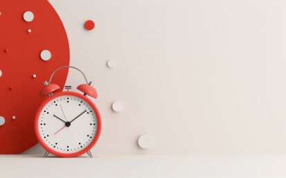 红色的钟表主题艺术背景