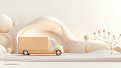 简约风格的送货卡车