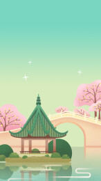 江苏无锡地标建筑插画-太湖鼋头渚风景区