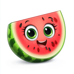 卡通可爱西瓜拟人插画元素