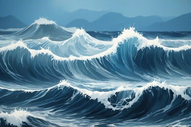 汹涌的海浪主题