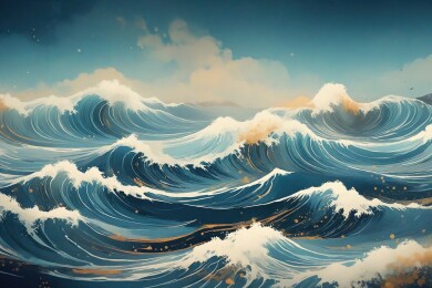 波涛汹涌的大海主题