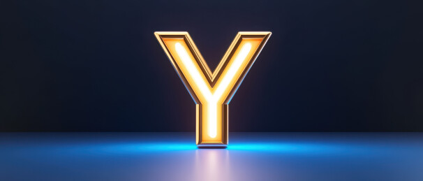 发光的金色字母Y