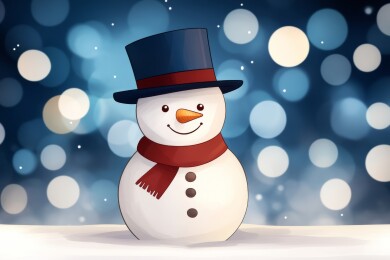 戴礼帽的雪人