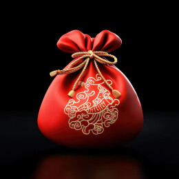 黑色背景的红色福袋