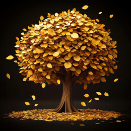摇钱树黄金金币3D设计免扣元素