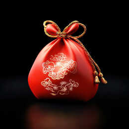 黑色背景的红色福袋