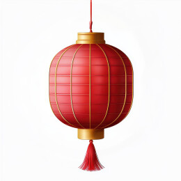 白色背景上的红灯笼