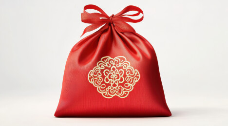 中国风的红色福袋