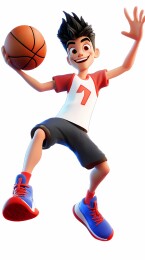 帅气的打篮球男孩