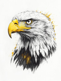 复古风格展翅飞翔的老鹰徽章头像图案