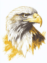 复古风格展翅飞翔的老鹰徽章头像图案