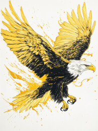复古风格展翅飞翔的老鹰徽章头像图案