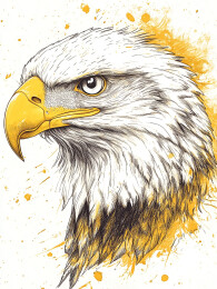 复古风格展翅飞翔的老鹰徽章头像图案