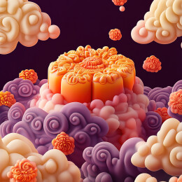 传统节日美食月饼场景