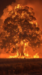 大火中的参天古木