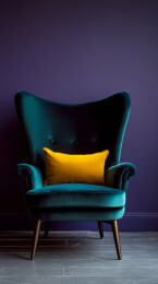 墨绿色天鹅绒扶手椅