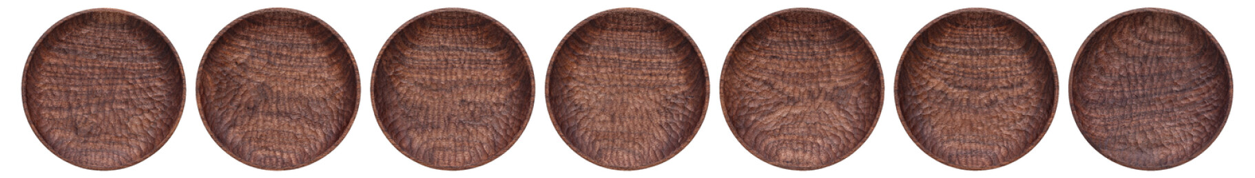 一套手工刻刀纹胡桃木木盘子