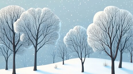 冬日雪景树林