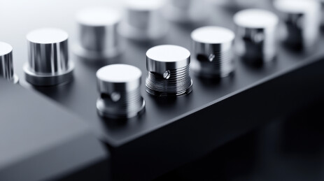 金属旋钮特写