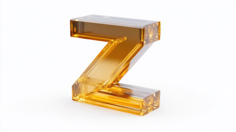 透明橙色字母Z