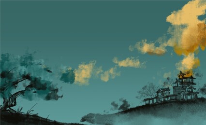 夜色背景主题插画