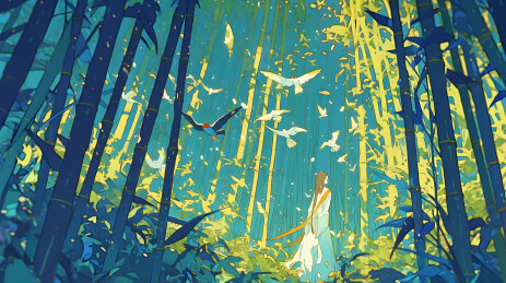 竹林仙子与飞鸟