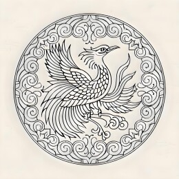 朱雀凤凰影视动漫徽记图腾旗帜素材