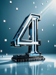 机械质感的数字4