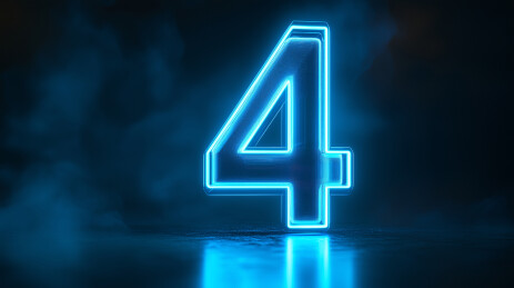 蓝色科技感数字4