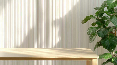 简约室内桌子与绿色植物