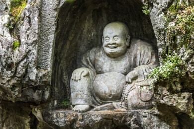 中国浙江省杭州市灵隐寺景区内石窟景观
