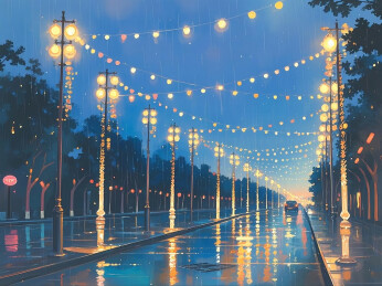 雨夜灯火阑珊