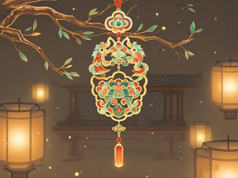 复古国风吊坠挂坠插画