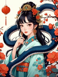 节日背景前的女生