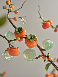 柿子枝头玉饰